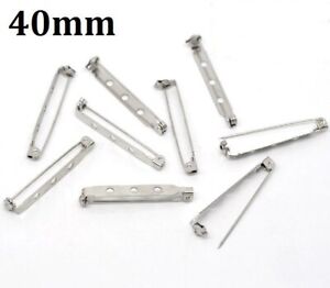 10 20 30 50 100 Brooch Bar Backs Safety Pins Catch Findings Small 40mm 4cm