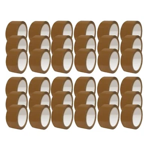 STRONG BROWN BUFF PARCEL PACKING TAPE PACKAGING BOX SEALING 48MM x 66M 36 72 Rol - Picture 1 of 3