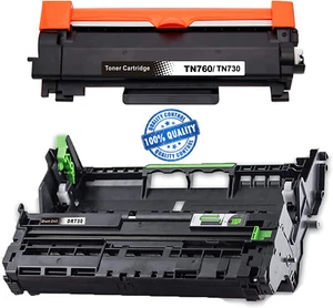 DR730 Drum Unit & Brother TN760 TN730 Toner 2550 2350 2370 2370 2390 2395 2730 - Picture 1 of 2