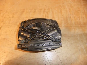 VINTAGE 1987 SELTEN HARLEY DAVIDSON AMERICAN BY BIRTH MESSINGGÜRTEL BULKLE HERGESTELLT IN DEN USA - Bild 1 von 4