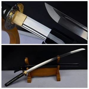 Full Tang Japanese Samurai Sword Katana 1060Carbon Steel Blade Alloy Fittings#19 - Picture 1 of 8