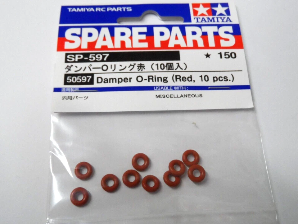 New Tamiya Damper O-Ring, Red 10 Pcs, For Tamiya CVA Dampers Pt No. 50597 - Image 1 of 1