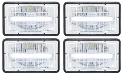 High Power LED 4" X 6" Rectangular Headlight Set With Daytime Running Lights - Image 1 of 4