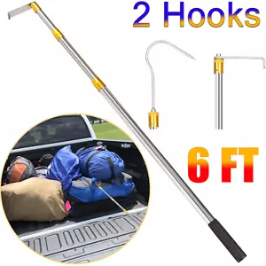 6 FT Heavy Duty Grabber Tool Industrial Pick Up Stick Telescoping with 2 Hooks - Picture 1 of 10