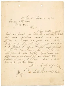 1887 DeLand FL Brief Jacksonville Dairy Milk & Butter Trade signiert LC Beardlee - Bild 1 von 2