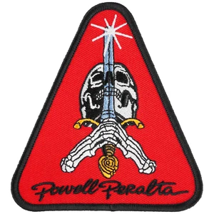 Powell Peralta Skull Sword Skateboard Patch 4 inch Adhesive Iron on Patch Red - Picture 1 of 1