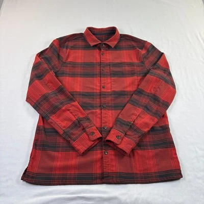 Lululemon Shirt Mens Large Red Plaid Masons Peak Flannel Button Up Casual - Image 1 of 4
