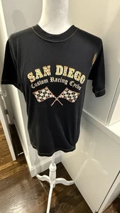 Neu mit Etikett Vintage Great Wall of China T-Shirt Naht schwarz Medium 38-40 Crystal Racing - Bild 1 von 8