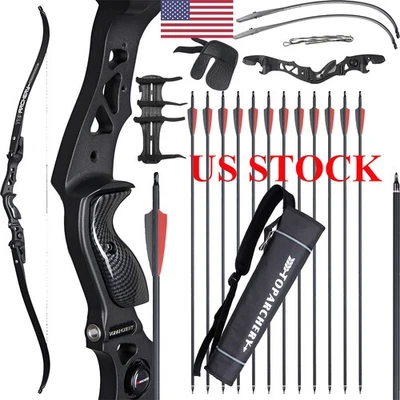62" ILF Archery Takedown Recurve Bow Right Hand Competition Hunting Target Set - Image 1 of 4