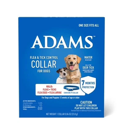 ADAMS Flea & Tick Control Collar for Dogs, 7-Month Protection, Adjustable One Si - Image 1 of 4