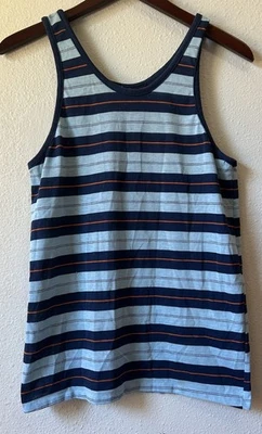 Camiseta sin mangas de colección años 70 Sears para hombre a rayas talla XS "King's Road" surf playa LEER Foto 1 de 4