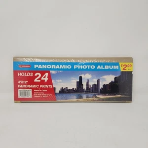 NEW Vintage Old Stock Tan Sealed Panoramic Photo Album Holds 24 4x12" Prints. - Picture 1 of 2