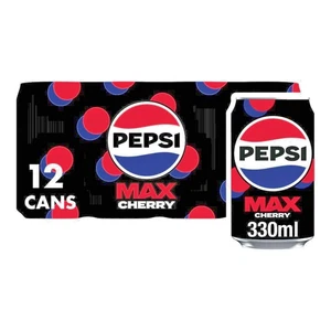 Pepsi Max Cherry - No Sugar - 12 x 330ml cans - Picture 1 of 8