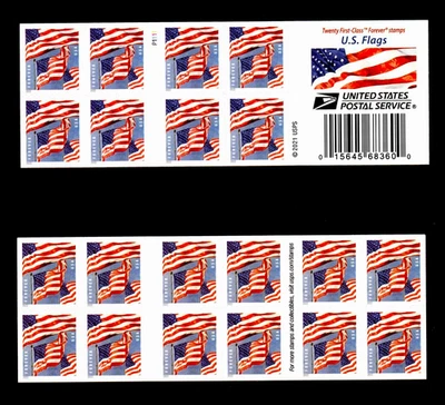 #5659 MNH, U.S. FLAG FOREVER BOOKLET OF 20, MICRO PRINT SKY, FV $15.60 (2022) - Image 1 of 3