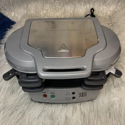 Тостер Hamilton Beach 25490A Dual Breakfast Sandwich - серебристый никогда не использовался - Изображение 1 из 4