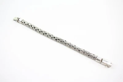 Sterling Silver Bracelet Plaited Woven Vintage Chunky (49g) - Image 1 of 4