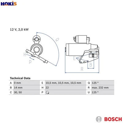 STARTER 0 986 024 710 FOR MITSUBISHI OUTLANDER/II/Van/SUV SPACE/WAGON GRANDIS - Image 1 of 4