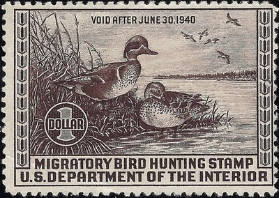 US Scott #RW6 Mint Light Hinge VF 1.00 1939 US Federal Duck Stamp CV 115.00 - Image 1 of 2