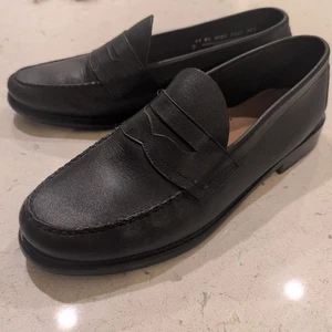 GH Bass Weejuns Penny Loafers Mens Size 12 EE Moc Toe Handcrafted Black Leather - Picture 1 of 9