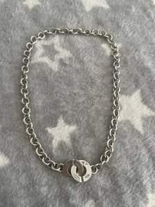 TIFFANY & CO STERLING SILVER INTERLOCKING CIRCLES CLASP CHAIN FULL HALLMARKS  - Picture 1 of 8