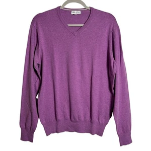 Peter Millar Pima Cotton Silk Blend V-Neck Sweater GR M Purple Hop Meadow CC - Bild 1 von 10