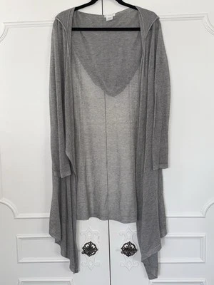 Shimera Light Knit Hooded Athleisure Boho Fall Office Stple Cardigan Grey Sz S - Image 1 of 4