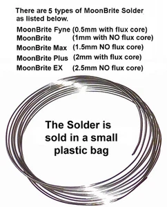 5 Types of MoonBrite Lead-free Solder for Jewellery 3% & 4% Silver - Picture 1 of 1