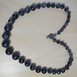 Collana di perle di diaspro grigio graduale (N 49 ) - Foto 1 di 3