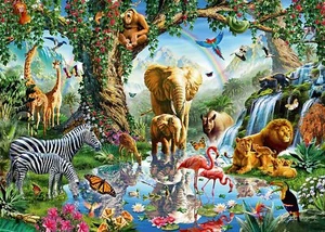 1000 Pieces Rainforest Jungle Safari Animal Jigsaw Fun Game Toy Puzzle Kid Adult - Picture 1 of 5