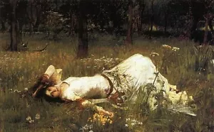 Oil Painting repro John William Waterhouse Ophelia - Picture 1 of 1