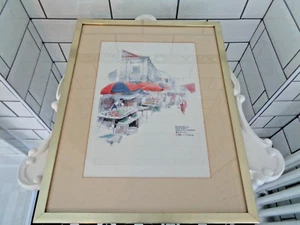 WAN SOON KAM 1983 Framed Print BANDA STREET Sinapore in Frame 15 x 19in Used - Picture 1 of 24