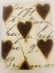 "Azulejos de bloque de memoria Sid Dickens T-01 ""Corazones rojos con guión"" steampunk retirado 8" - Imagen 1 de 5