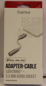 Hama Adapterkabel Lightning to Audio für iPhone iPad iPod, Weiß -KG2 823 - Afbeelding 1 van 1