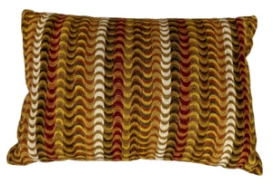 Pier 1 Multicolored Zigzag Rust Back Lumbar Decorative Pillow 18 x 12 - Picture 1 of 5