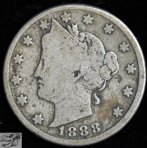 1888 Liberty Head V Nickel, Very Good Condition, Free Shipping in USA, C6457 Cover