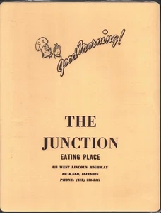 1970s THE JUNCTION EATING PLACE good morning breakfast menu DE KALB, ILLINOIS - Picture 1 of 2
