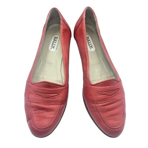 Bally Pink Leather Slip-On Loafer Flats Size 9.5 Made in Italy - Picture 1 of 14