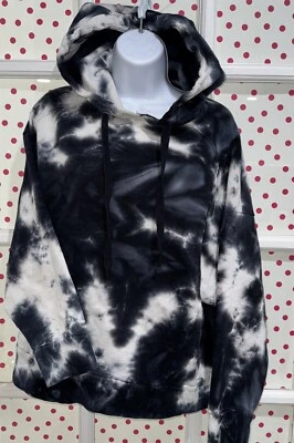 Sudadera con Capucha ZARA Tye Dye Calce Suelto Negro/Blanco Talla Mediana Foto 1 de 4