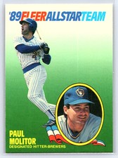 1989 FLEER #8 PAUL MOLITOR ALL-STARS MILWAUKEE BREWERS