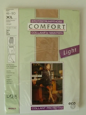 SWISS MADE 15 den Comfort Strumpfhose leichte Stützwirkung Gr. XL helleres Beige - Bild 1 von 2