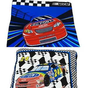 Vintage Jeff Gordon NASCAR #24 Lot Throw Blanket Pillow Checkered Flag Tapestry - Picture 1 of 10