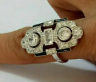 14k Gold 2.6ct Lab Created Round Diamond Enamel Antique Wedding Engagement Ring
