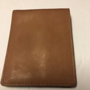 Roundtree &Yorke SlimBi-foldWalletTan BrownLeatherCreditCardPictureSlotNoBoxAsIs - Picture 1 of 16