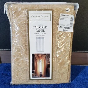 Nicht mehr produziert Croscill maßgeschneidert Panel Pfifferling Stil 9244 Gold Vorhänge 40" x 84" Neu aus altem Lagerbestand - Bild 1 von 8