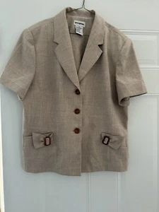 WOMEN'S 3 PC TAN OUTFIT JACKET SKIRT PANTS SIZE 18 - PREOWNED - Picture 1 of 6