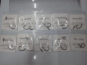 10 Deep Drop Hühner Angeln Rig 80# Fluro Vorfach Single 7/0 Mustad Circle Haken - Bild 1 von 1