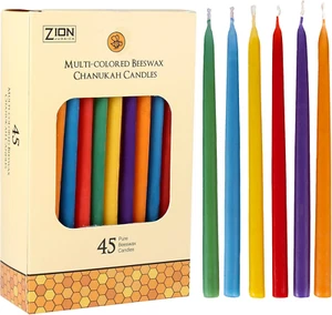 Zion Judaica Deluxe natürliche Bienenwachskerzen für Menora 5,75" hoch mehrfarbig - Bild 1 von 12