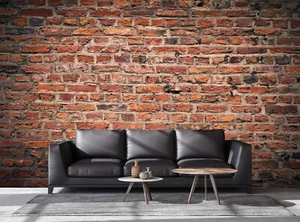Old Brick Wall Mural Photo Wallpaper Paper Poster Rustic Design Decor 366x254 cm - Foto 1 di 9