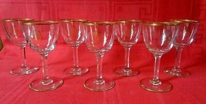 BACCARAT GOLD VERGOLDET WEINGLÄSER VERRES A VIN KRISTALL GRAVIERT MONOGRAMM GOLD VERGOLDET DF - Bild 1 von 8