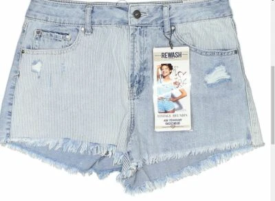 Pantalones Cortos Rewash Para Mujer Tiro Alto Estrés Vintage Reunión Rayas Talla 7/28 $50 Foto 1 de 2